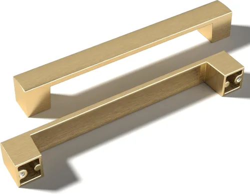 Vista 14 de Paquete de 10 tiradores de níquel cepillado con agujero central de 5 pulgadas Manijas de metal sólido para gabinetes de baño y decoración