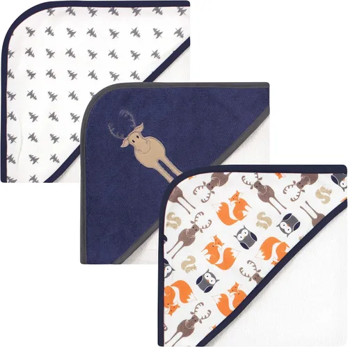 Vista 23 de Hudson Baby Toallas unisex con capucha de algodón para bebé, alfabeto, talla única