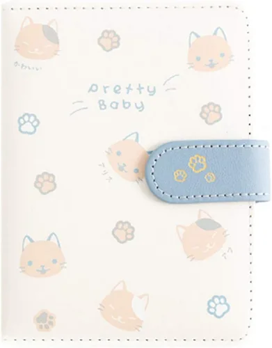 Vista 7 de Cuaderno con tapa de piel para estudiantes, con diseño de gato, libro de notas o diario X-azul