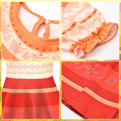 Vista 4 de Encanto Costume Dress For Girls Kids Princess Dress Up Clothes For Halloween Cosplay Birthdays As Girls Outfits Gifts