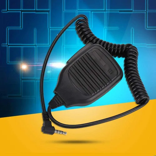 Vista 6 de PTT Mini micrófono de mano impermeable micrófono altavoz, UV3R micrófono de mano para Baofeng para Yaesu radio bidireccional Walkie Talkie