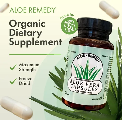 Vista 2 de Cápsulas de aloe vera, 180 unidades de gel liofilizado y polvo de hojas para IC BPS que apoyan la salud digestiva y de la vejiga, suplemento natural