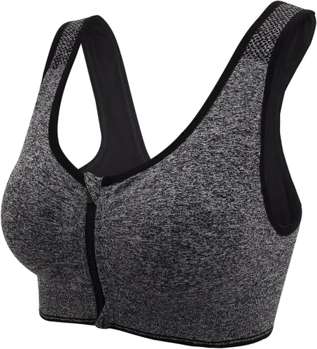 Vista 55 de Brasier deportivo o para yoga con cierre frontal de ganchos y cremallera para mujer