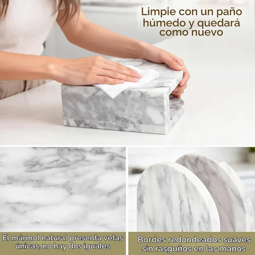 Vista 4 de Servilletero de mármol para mesa, servilleteros verticales con textura