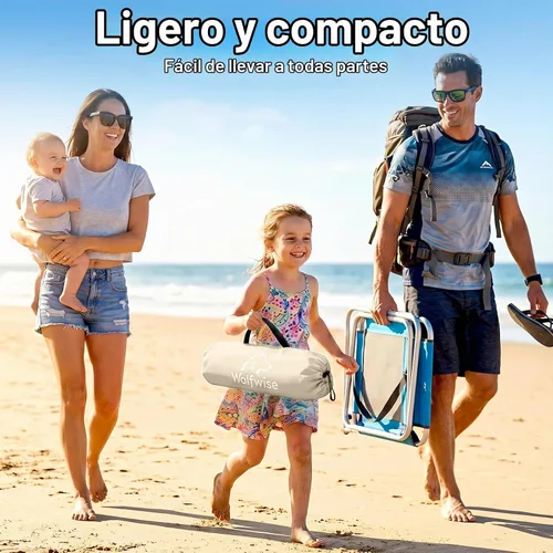 Vista 7 de Wolfwise Tienda de campaña de playa para 3 personas con protección UV UPF 50+, tiendas de campaña de playa con suelo extensible para privacidad, 3