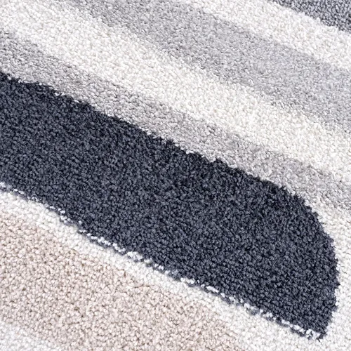 Vista 8 de Abani Rugs - Alfombra de área de línea de pintura neutra contemporánea, de 6 x 9 pies, color crema y gris, alfombra superior resistente a las manchas
