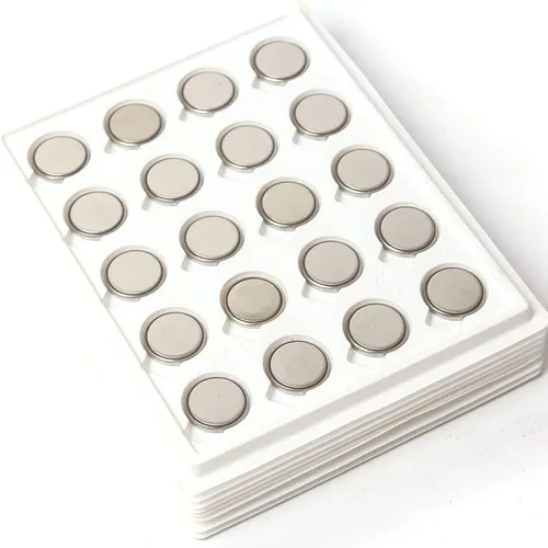 Vista 2 de 100 pilas CR2032 de 3 V de iones de litio de iones de litio CR2032 3 V célula de botón de moneda para velas LED de té, para llaves inteligentes