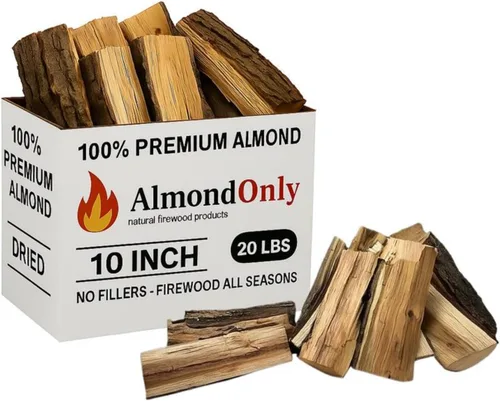Vista 12 de Trozos de madera de almendro para ahumar de 1 a 2 pulgadas, 100% tostados, trozos de barbacoa premium para ahumar y asar a la parrilla, perfectos