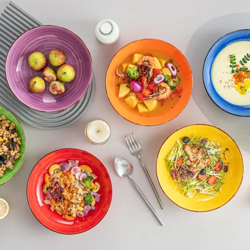 Vista 8 de vancasso Bonita Pasta Bowls Set of 6, 10.5 Inch Ceramic Dinner Plates Sets of 6