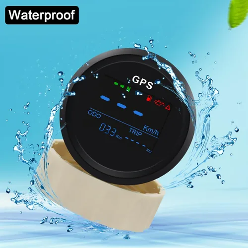 Vista 3 de Geloo Velocímetro digital GPS de 52 mm 2" MPH, impermeable, ajustable, para auto, barco, motocicleta, con antena GPS, protección antiempañamiento