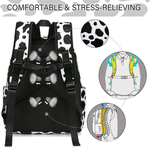 Vista 5 de AUIVTY Mochila escolar para niños y niños, Negro