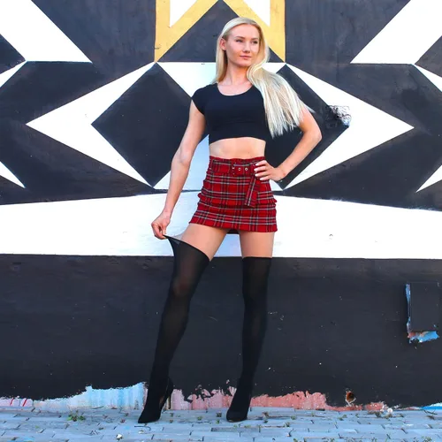 Vista 2 de Millennials In Motion Illusion Faux Thigh High Socks Tights