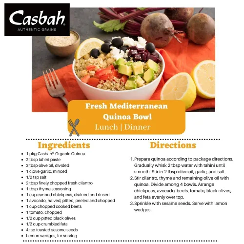 Vista 5 de Casbah Quinoa, grano entero, orgánico, 7 onzas (paquete de 6), súper grano, perfecto para hacer guarniciones fáciles y sabrosas, vegano y vegetariano