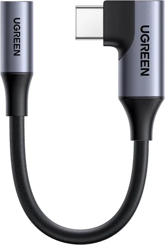 Vista 9 de UGREEN Adaptador de audio USB C a 0.138 in de ángulo recto tipo C conector auxiliar para auriculares 24bit 96kHz HiFi DAC, Braided Cable, Supports