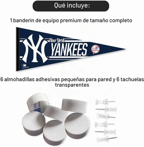 Vista 2 de WinCraft Banderines de los Yankees de NY y blocs de pared