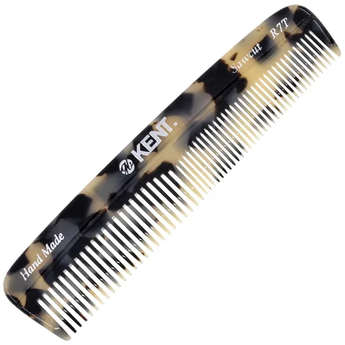 Vista 9 de Kent R7TG Peine de bolsillo de doble diente en grafito negro, peine pequeño de dientes finos/anchos para peinar el cabello, barba y bigote