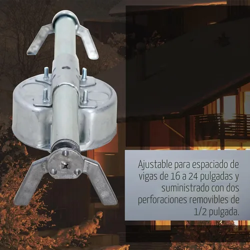 Vista 6 de Hubbell-Raco 926 – Caja de cableado para ventilador de techo Ceiling Fan Rated, Supports 35-70 lb, Adjustable 16-24 in. Joist Spacing, Old Work