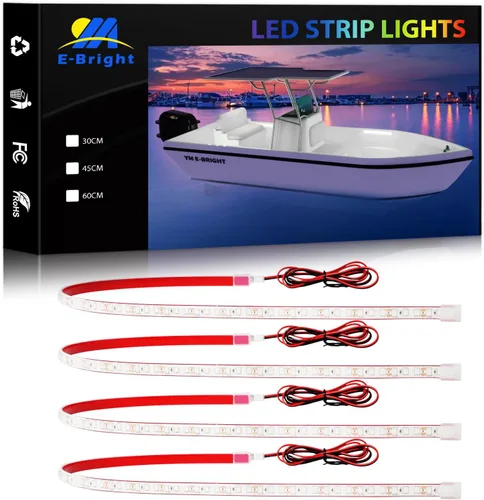 Vista 9 de YM E-Bright 4 piezas de luces de navegación para barco de 12 pulgadas, luces LED marinas de 12 V, luces IP68 impermeables para barcos, pontón, jon