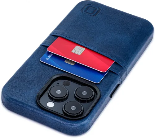 Vista 24 de Dockem Funda para iPhone 14 con placa de metal integrada para montaje magnético y 2 bolsillos para tarjetas: Cartera Luxe M2, piel sintética