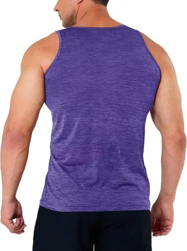 Vista 2 de MAGCOMSEN Camisetas sin mangas para hombre, de secado rápido, para entrenamiento, gimnasio, musculación, camiseta atlética para culturismo
