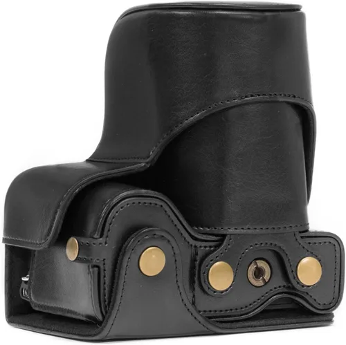 Vista 4 de MegaGear MG1014 Ever Ready Funda de cuero para cámara compatible con Sony Alpha A6500 (hasta 0.630-2.756 in) - Negro