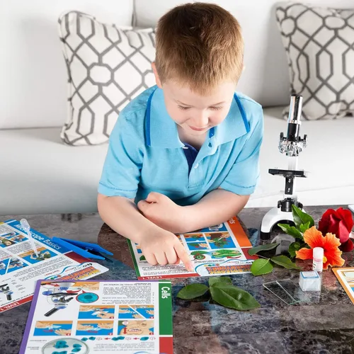 Vista 4 de IQCrew - Tarjetas de experimento y actividad de microscopio para niños y estudiantes - Aventuras microscópicas (juego de 6 tarjetas de experimento)