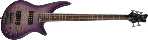 Vista 4 de Jackson JS Series Spectra Bass de 5 cuerdas JS3QV, Phaze púrpura, diapasón de laurel 35 Scale 5-String, Poplar Body with Quilt Maple Top, Laurel
