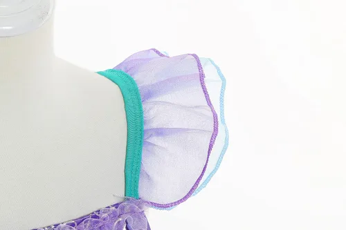 Vista 5 de Disfraz de sirena pequeña para niñas, disfraz de sirena de princesa, disfraz de Halloween para niñas pequeñas