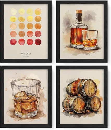 Vista 8 de JXREQ Trendy Vinatge - Juego de 4 impresiones artísticas de pared para cocina, cafetería, cocina, cafetería, carrito, 8 x 10 pulgadas, sin marco