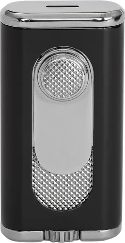 Vista 3 de Xikar Verano - Encendedor plano de llama, caja de regalo, elegante construcción de metal, color negro
