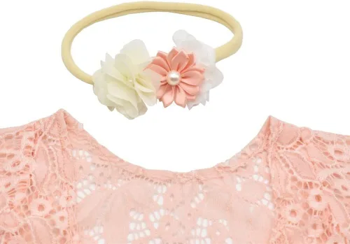 Vista 6 de Vemonllas Accesorios de fotografía para recién nacidos, diadema floral y parte trasera abierta, trajes de accesorios para fotos