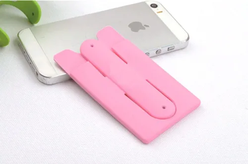 Vista 8 de Tarjetero con soporte para teléfono celular, funda adhesiva de goma de silicona para teléfono inteligente (6 unidades)