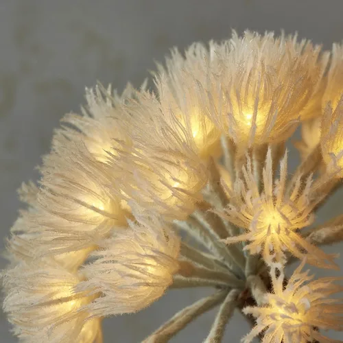 Vista 2 de Hairui - Ramas de sauce iluminadas con temporizador, 70 luces LED blancas cálidas, ramas artificiales de diente de león con luces, 27 pulgadas