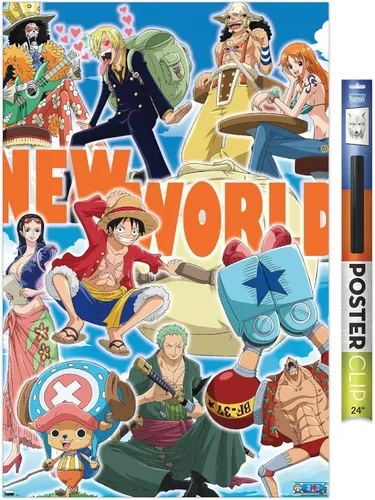 Vista 14 de Trends International One Piece - Póster de pared New World, 22.4 pulgadas de largo x 14.7 pulgadas, versión enmarcada en madera de granero