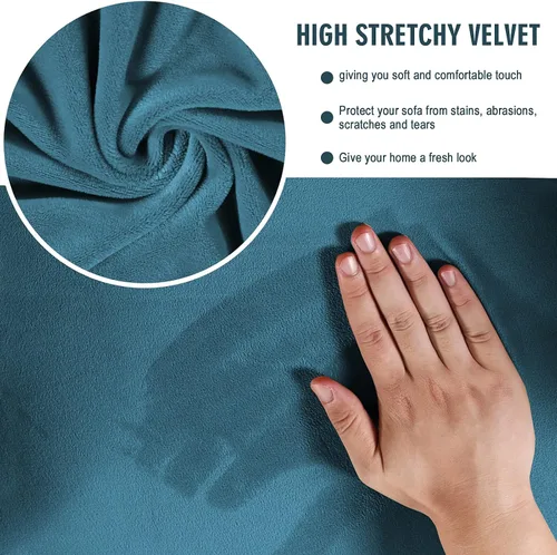 Vista 8 de ele ELEOPTION Fundas de sofá biplaza de alta elasticidad para sofá de 2 cojines, fundas de sofá biplaza para protector de muebles, juego de sofá