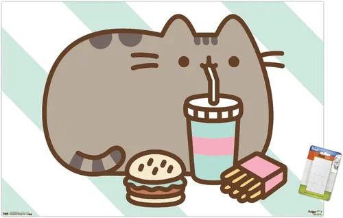 Vista 11 de Trends International Pusheen - Póster de pared de alimentos, 14.725 x 22.375 pulgadas, versión enmarcada de madera de granero