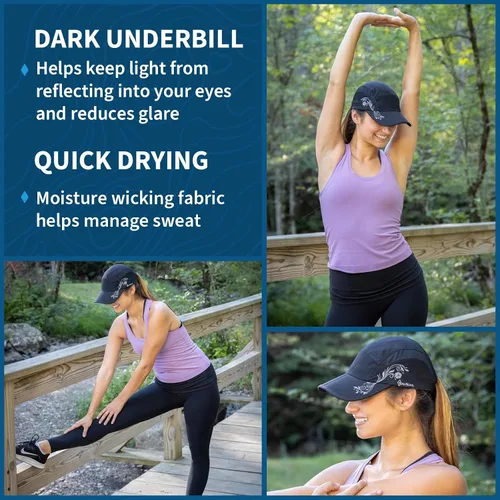 Vista 2 de TrailHeads Sombrero plegable para correr para mujer Gorra de verano con protección UV