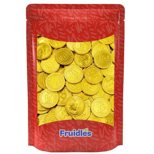 Vista 8 de 25 monedas originales de chocolate cripto Bitcoin, hechas con chocolate belga de primera calidad, sin gluten, sin OMG, lácteos certificados Kosher