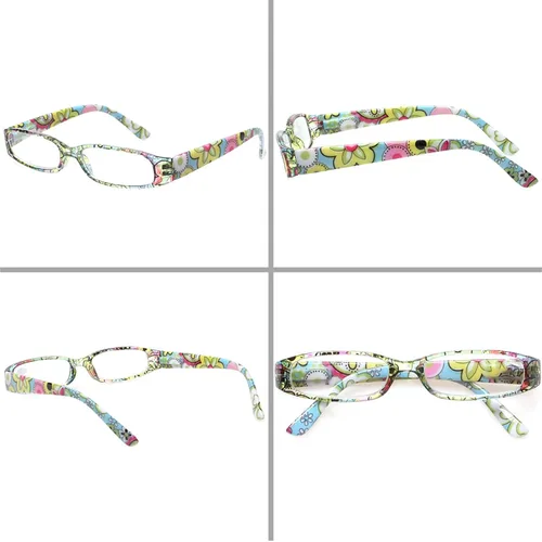 Vista 4 de Kerecsen Gafas de lectura para mujer, 4 pares de lectores de bisagra de resorte a la moda
