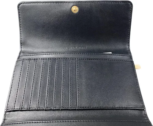 Vista 3 de Michael Kors Jet Set Travel - Cartera triple grande de cuero vegano Negro - Michael Kors Jet Set Travel - Cartera grande triple de cuero vegano negro