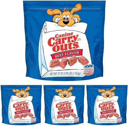 Vista 23 de Canine Carry Outs Golosinas para perros, sabor a tocino, 22.5 onzas (paquete de 4), hechas con tocino real
