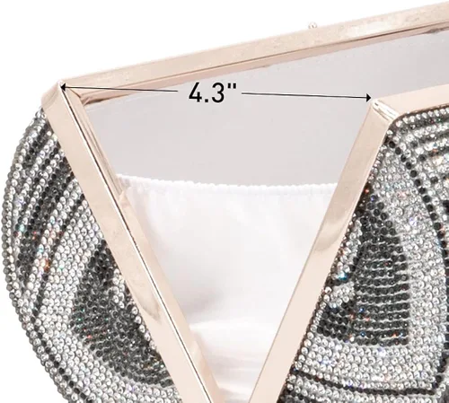 Vista 2 de TANOSII Bolsa de noche para mujer apilada de efectivo con diamantes de imitación bolso de hombro para dinero
