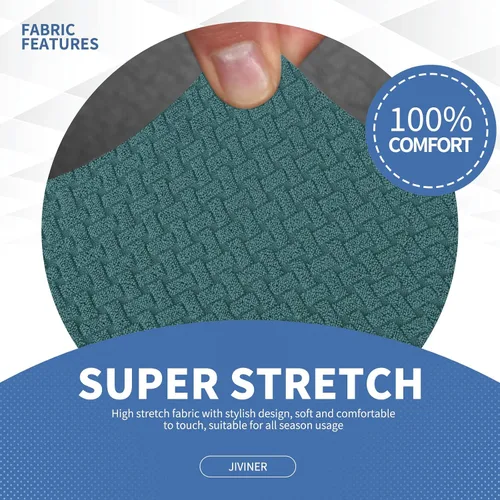 Vista 5 de JIVINER 2 piezas, fundas para sillón para sala de estar, fundas elásticas para silla, con 1 funda de cojín de asiento, funda gruesa, ajustable