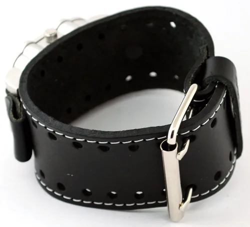 Vista 2 de Nemesis #STH007K - Reloj rectangular de cuero para hombre, Movimiento de cuarzo