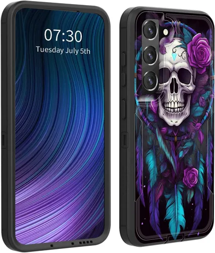 Vista 49 de Funda para Galaxy S23 5G, híbrida de doble capa (tapa a prueba de polvo integrada) (soporte magnético para automóvil) a prueba de golpes, protección