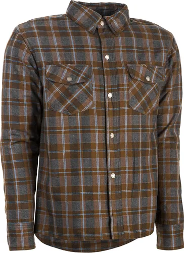 Vista 12 de HIGHWAY 21 Marksman - Camisa de franela a cuadros, con botones para motocicleta, tela protectora de algodón tejida