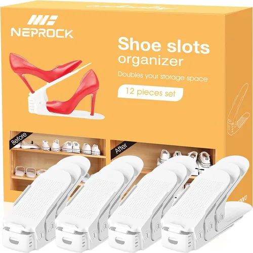Vista 11 de Neprock Organizador de Ranuras para Zapatos, Organizador de Almacenamiento de Zapatos Estante para Zapatos para Organización de Closet, Organizador
