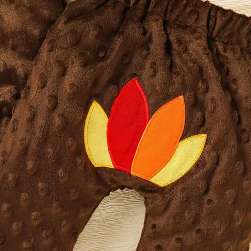 Vista 6 de Viworld Ropa de Acción de Gracias para bebé niño y niña, mameluco de manga larga de pavo para recién nacido, pantalones largos y sombrero, 3 piezas