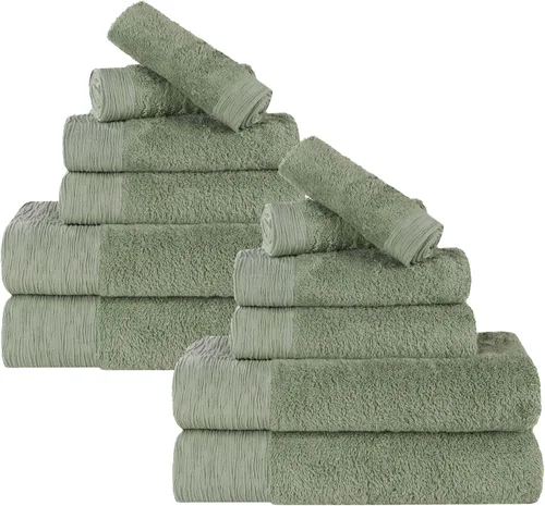 Vista 53 de Superior Rayon - Juego de toallas de 12 piezas de mezcla de bambú, de secado rápido, artículos esenciales para el baño, ducha, spa, toallas