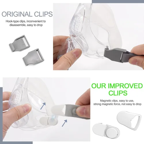 Vista 4 de Conjunto de marco de repuesto compatible con Fisher & Paykel Simplus, incluye marco, codo y clips para F&P Simplus, diseño mejorado
